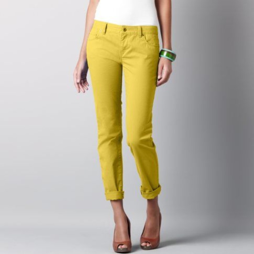 [LOFT] Yellow Curvy Straight Fit Jeans